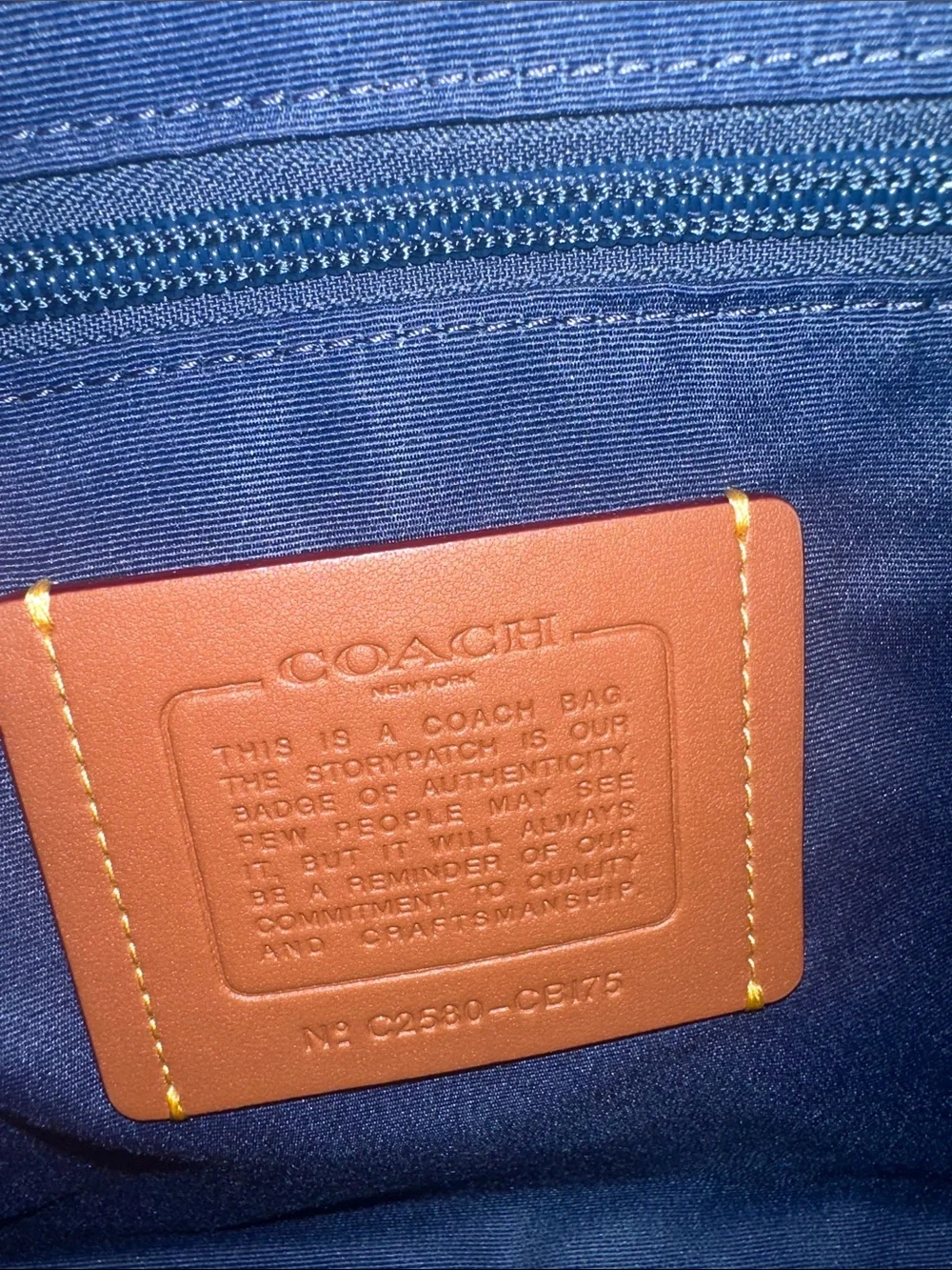 Coach Denim Bag with Black Strap